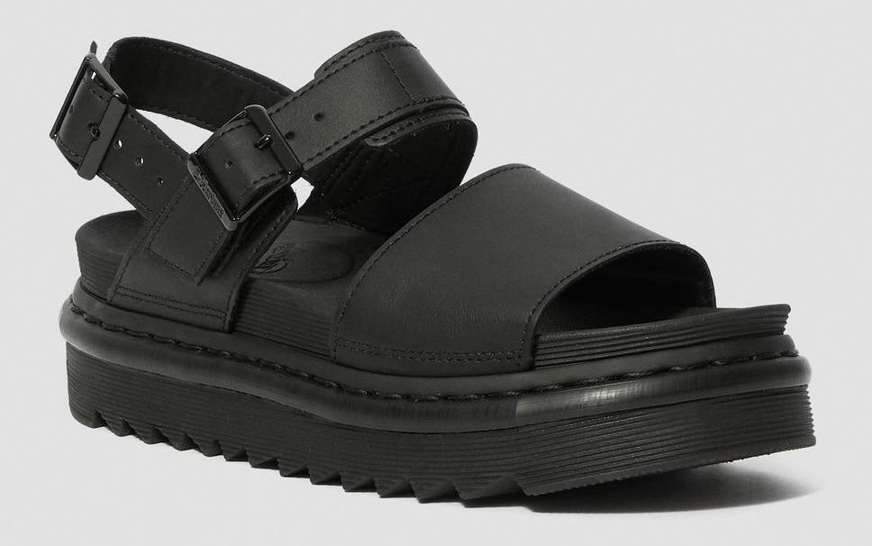 Dr. Martens Womens Voss Sandals Doc Martins Dr Adjustable Summer - All Black