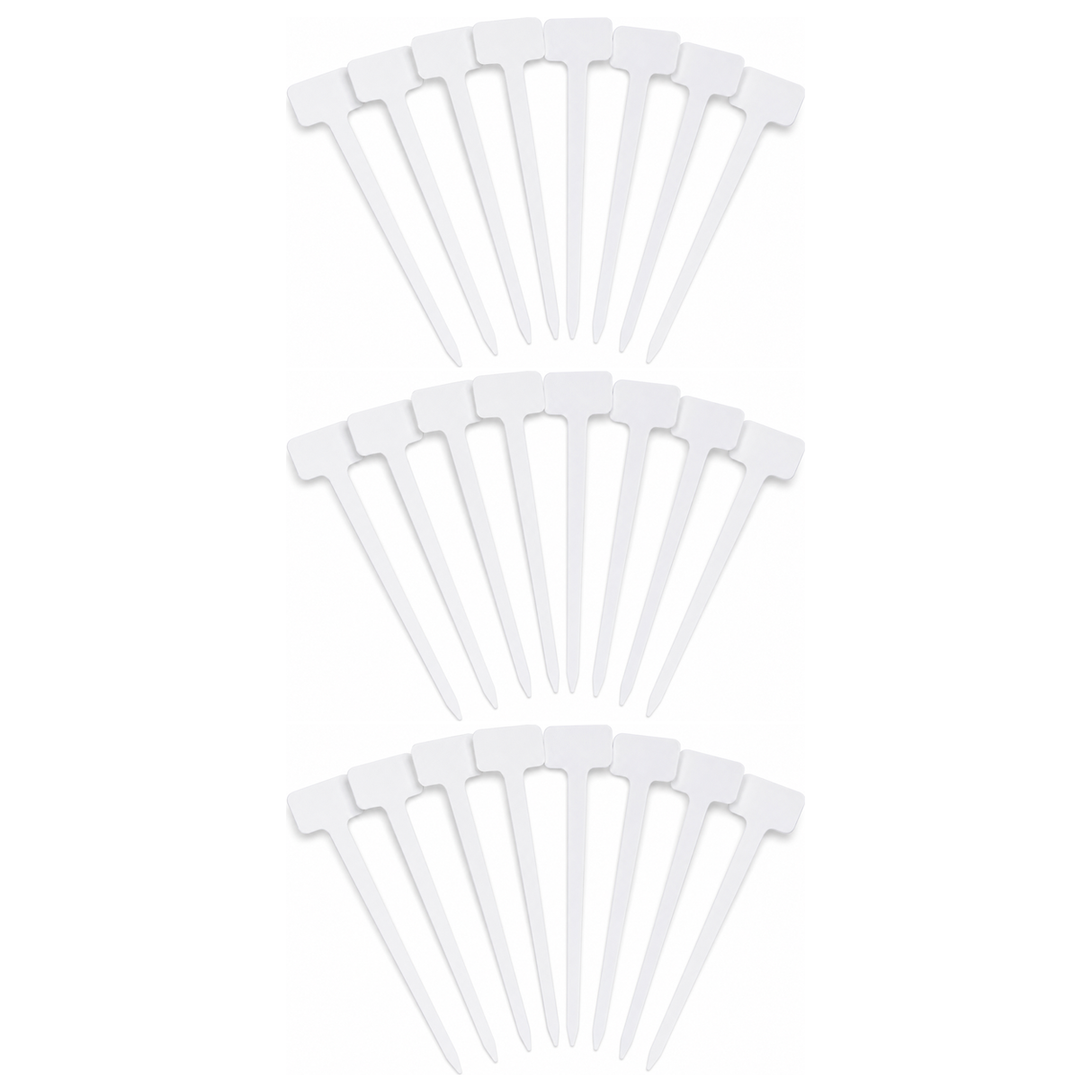 30x Garden Tee Plant Labels Pack - White (Seedling/Seed Markers)