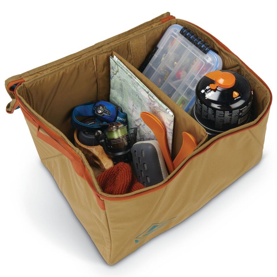 KELTY Window Seat Storage Bin 28L Clear Top 600D Polyester Travel Gear Organizer Cube