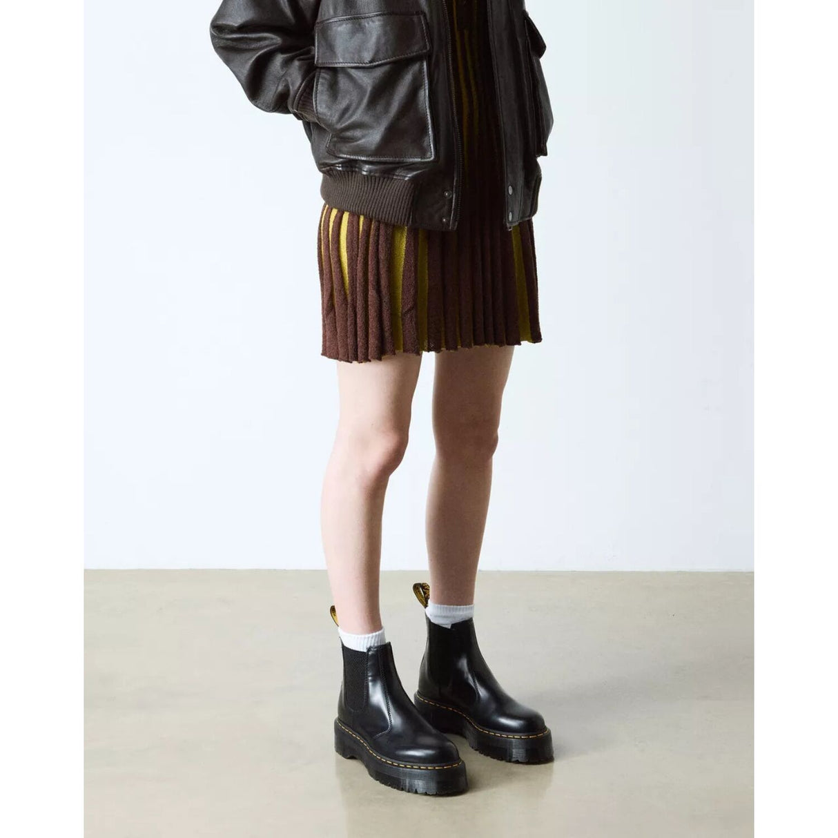 Dr. Martens 2976 Quad Chelsea Boots (Smooth Leather/Platform Shoes) - Black