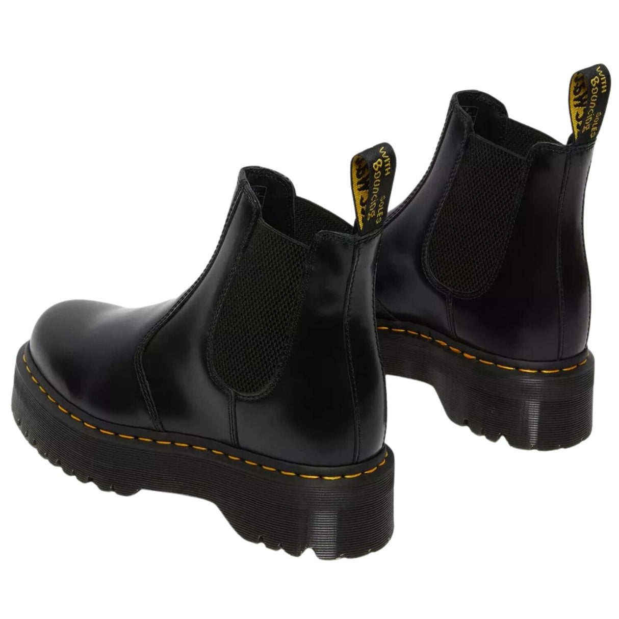Dr. Martens 2976 Quad Chelsea Boots (Smooth Leather/Platform Shoes) - Black