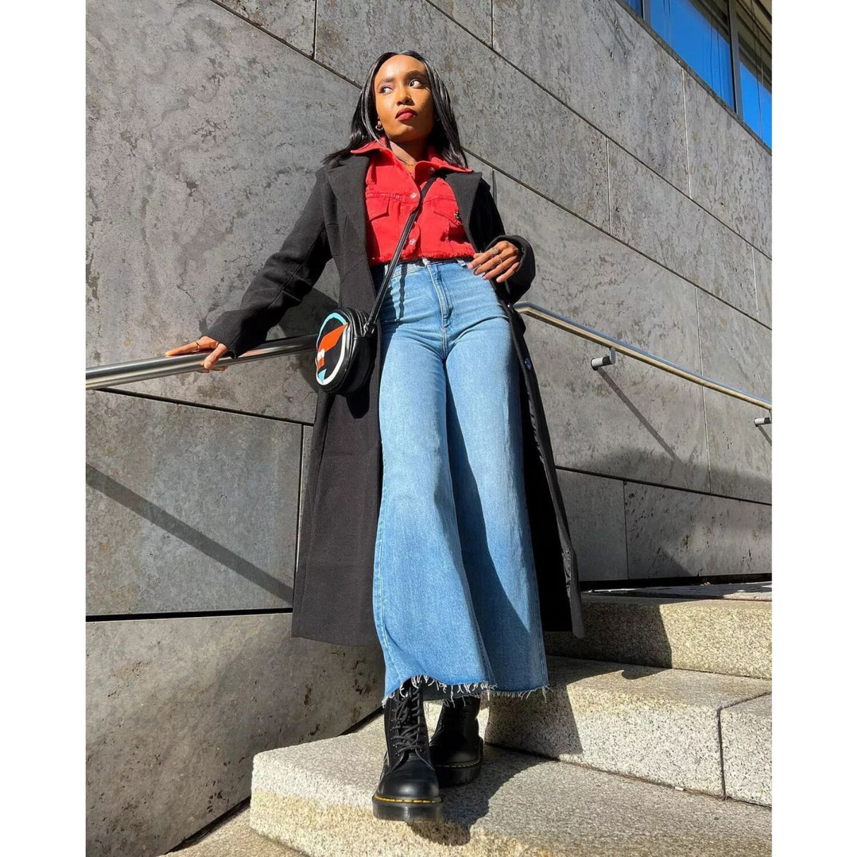 Dr. Martens 1460 Bex Smooth Leather Boots (8 Eye Platform Shoes) - Black