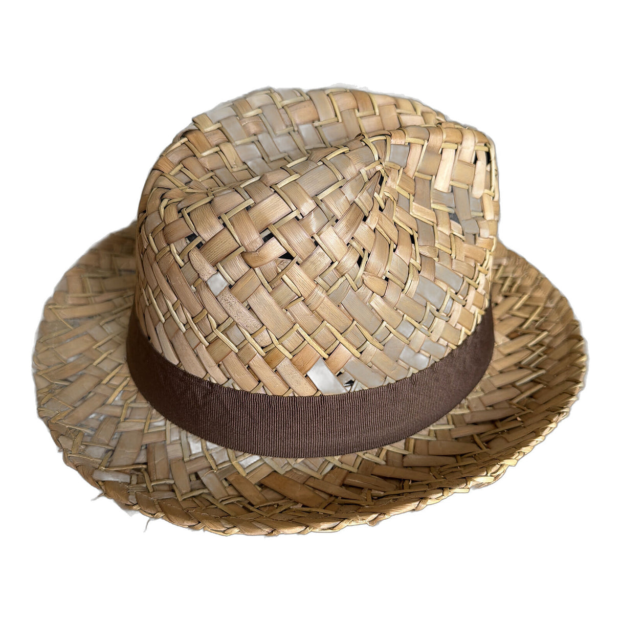 Mens Seagrass Straw Trilby Hat - Natural - XL