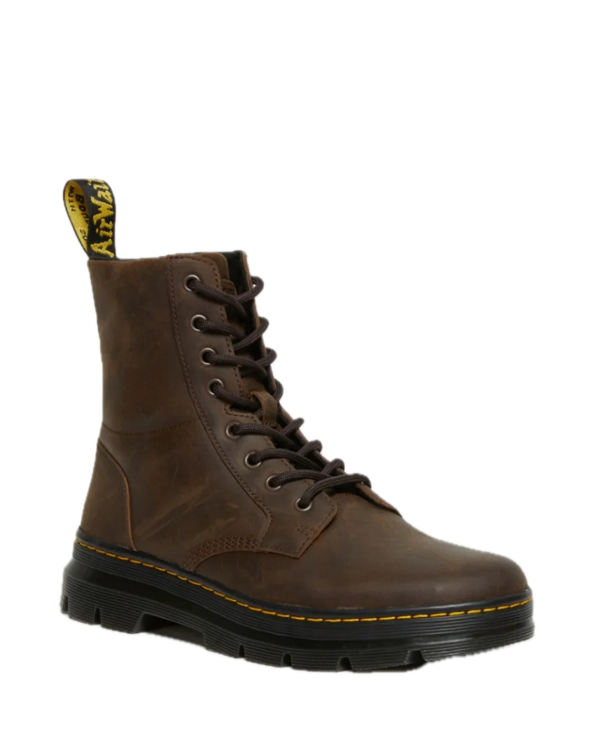 Dr. Martens Combs Leather 8 Eye Boots Shoes Combat in Crazy Horse Gaucho