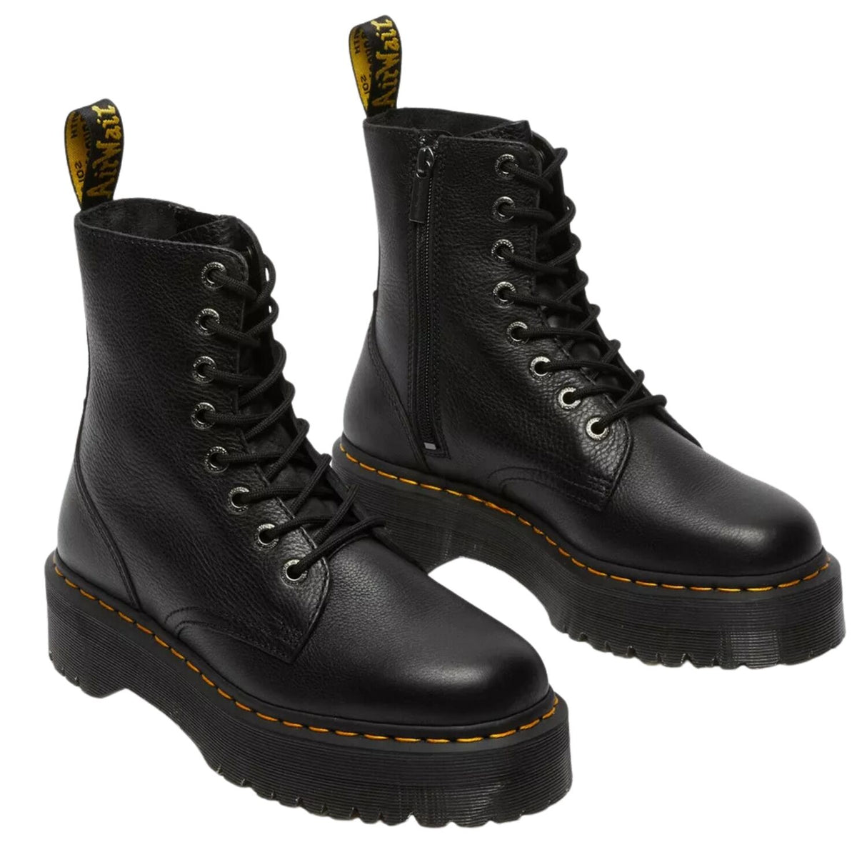 Dr. Martens Jadon III Pisa 8 Eye Leather Platform Boots in Black