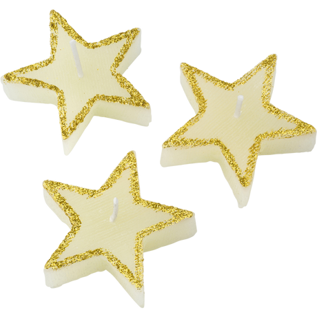 6x Star Shape Candles Tealight Wedding Crystal Wax