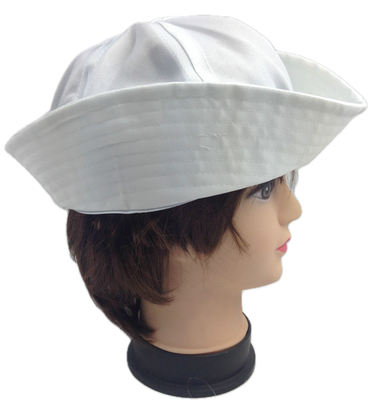 White Sailor/Marine Gob Hat - Unisex Navy/Hens Night Captain (Halloween & Fancy Dress)
