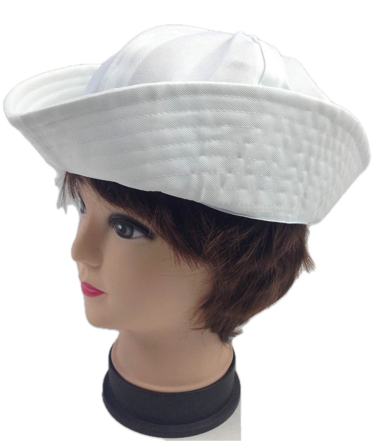 White Sailor/Marine Gob Hat - Unisex Navy/Hens Night Captain (Halloween & Fancy Dress)
