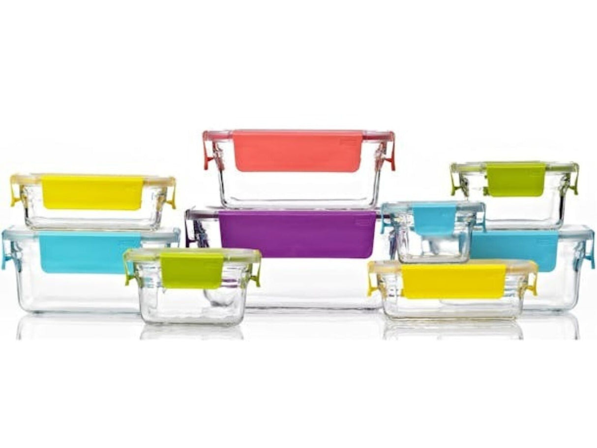 Glasslock 9 Piece Ovensafe Tempered Glass Food Storage Set