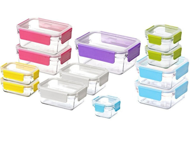 12pc Glasslock Premium Oven Safe Clear Glass Container Food Storage Set w/ Lid