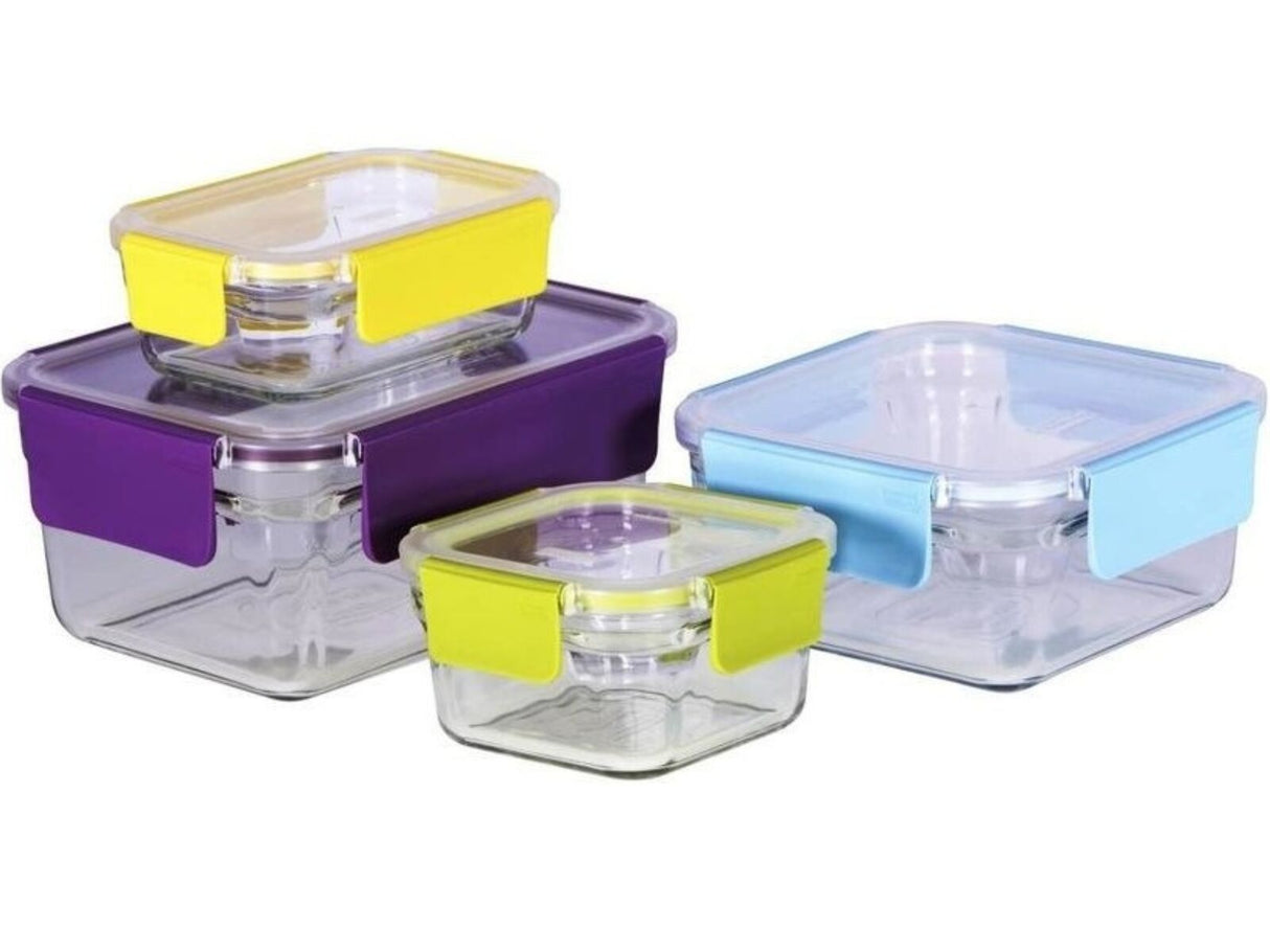 Glasslock 4-Piece Premium Oven Safe Glass Food Container Set w/ Snaplock Lids