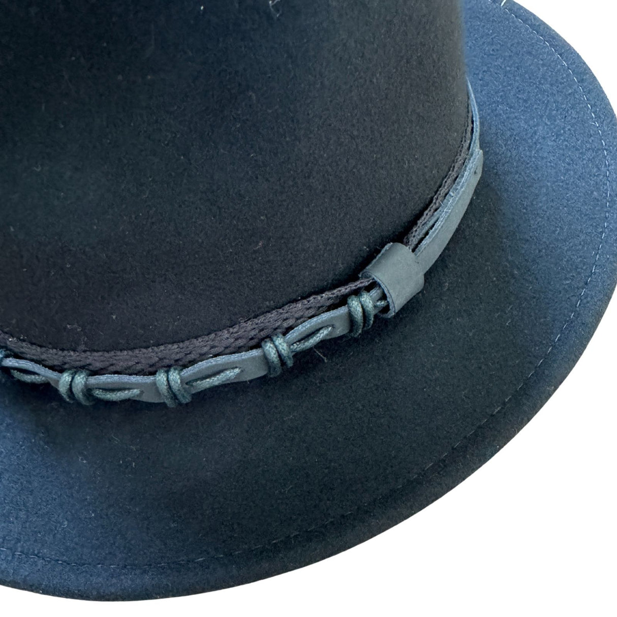 Avenel Mens Wool Felt Safari Hat - Black (Hessian & Leather Look Trim)