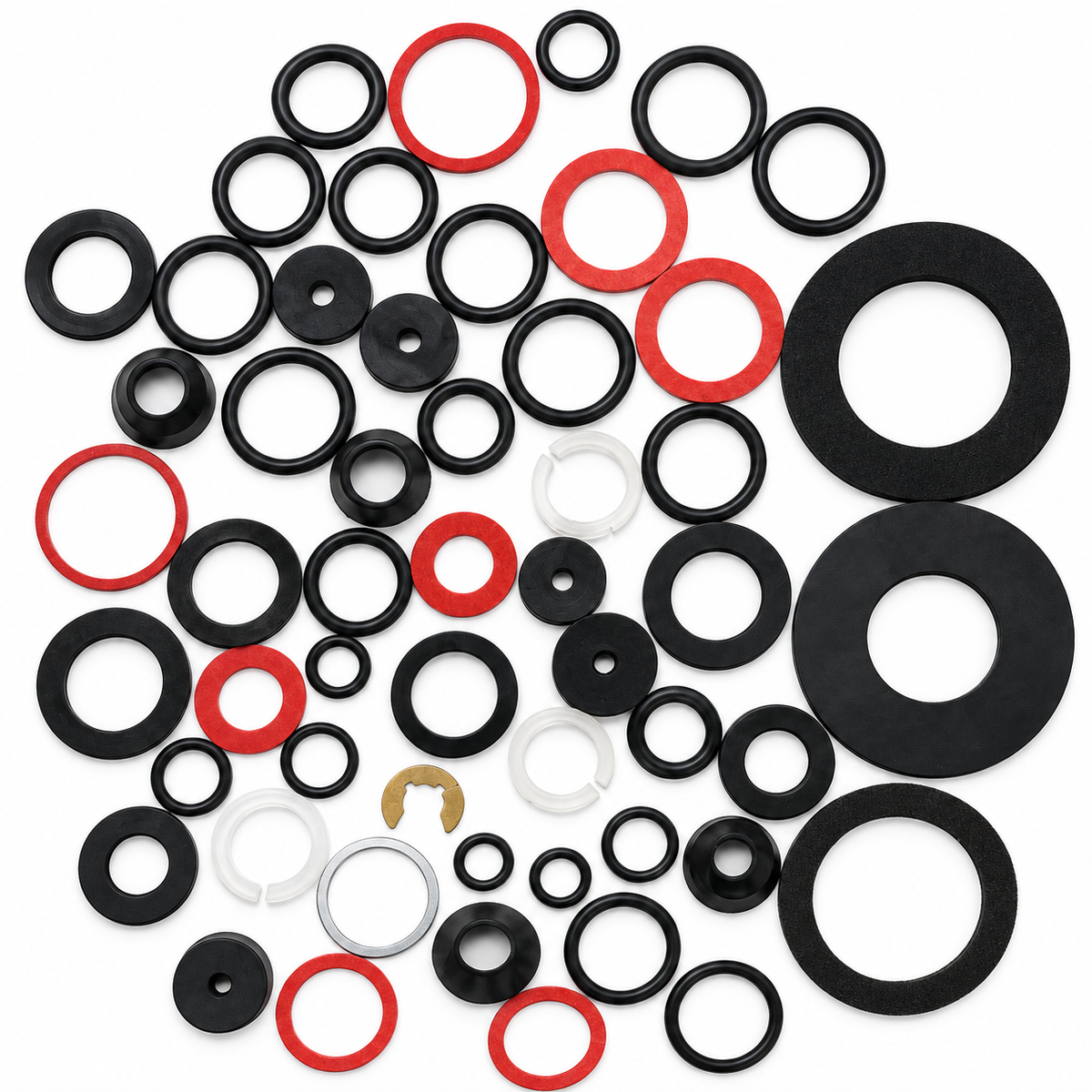 55pcs O-Ring Nitrile Rubber/Other Assorted Sizes/Colours Set (For Use as Seals)