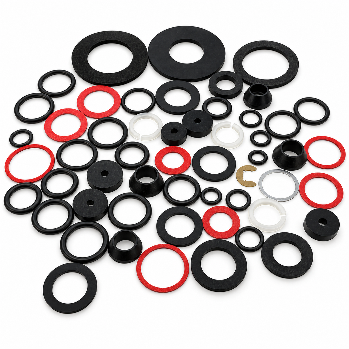 55pcs O-Ring Nitrile Rubber/Other Assorted Sizes/Colours Set (For Use as Seals)
