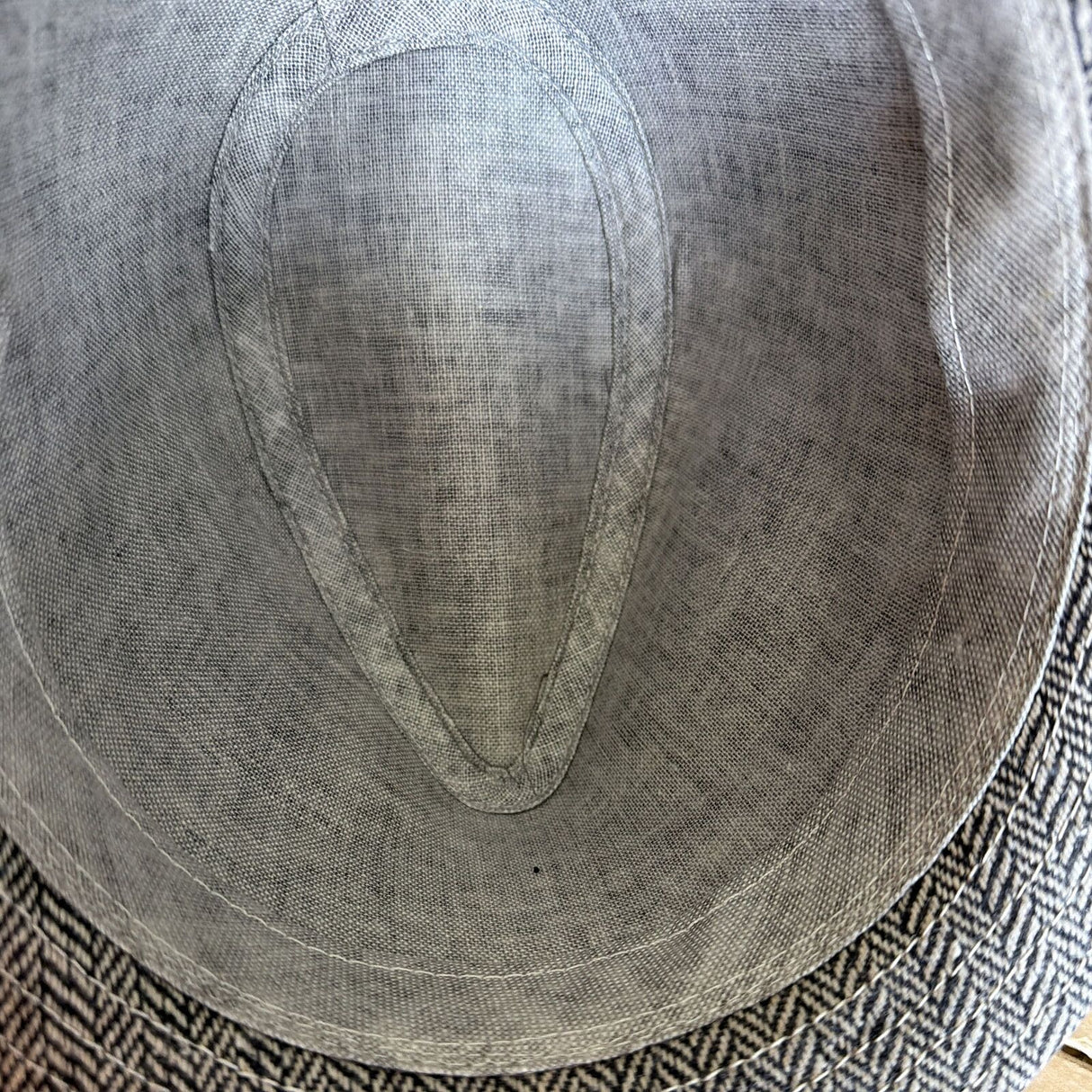 Mens Herringbone Stingy Brim Trilby Hat - Grey
