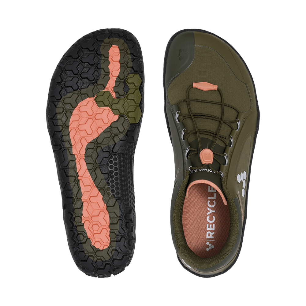 Vivobarefoot Mens Primus Trail III All Weather FG Barefoot Shoes - Dark Olive (Trail Runners)