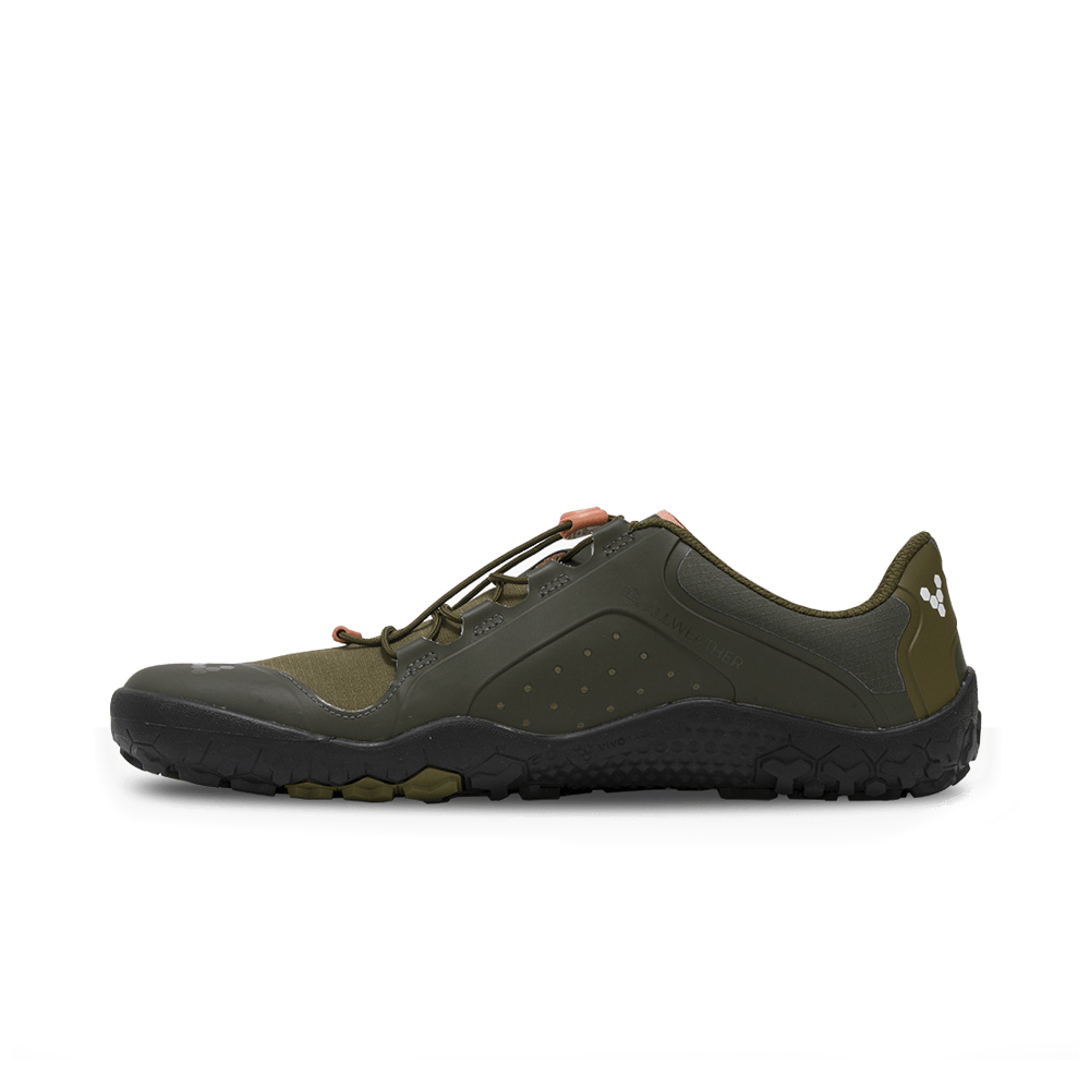 Vivobarefoot Mens Primus Trail III All Weather FG Barefoot Shoes - Dark Olive (Trail Runners)