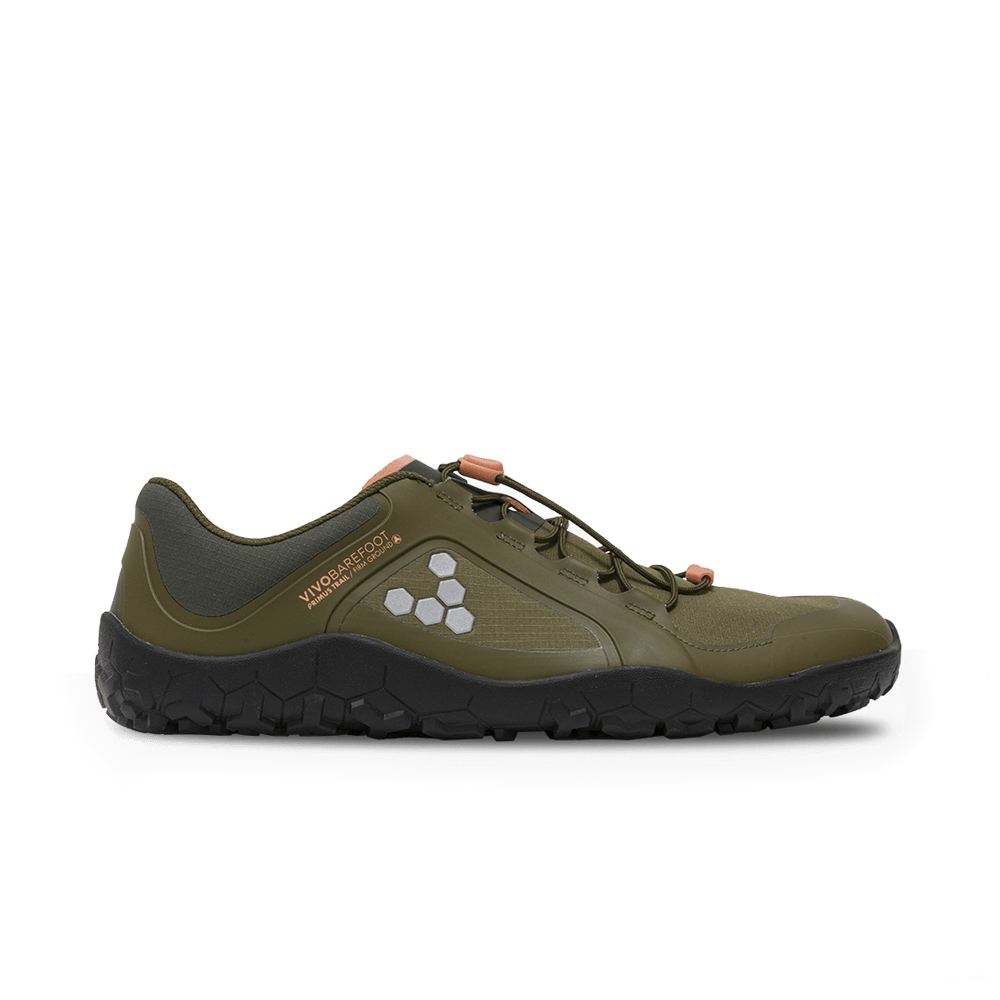 Vivobarefoot Mens Primus Trail III All Weather FG Barefoot Shoes - Dark Olive (Trail Runners)