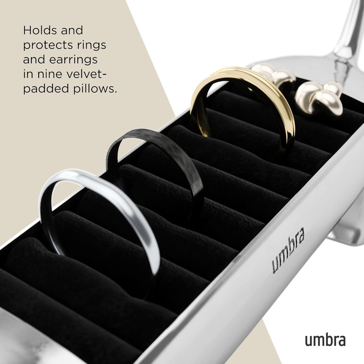 Umbra Dachsie Dog Chrome Ring Holder - Dachshund Jewellery Holder (14x4x6cm)
