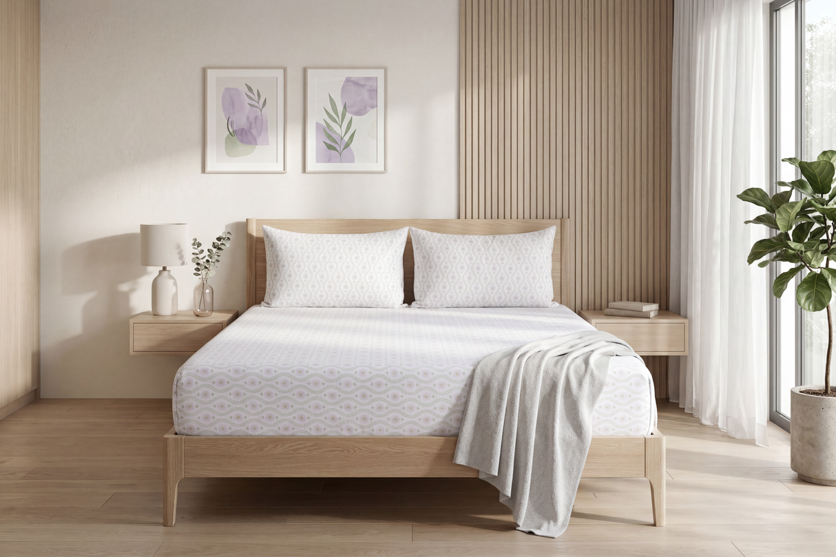 English Garden Pure Cotton Fitted Bed Sheet + Pillowcase Set
