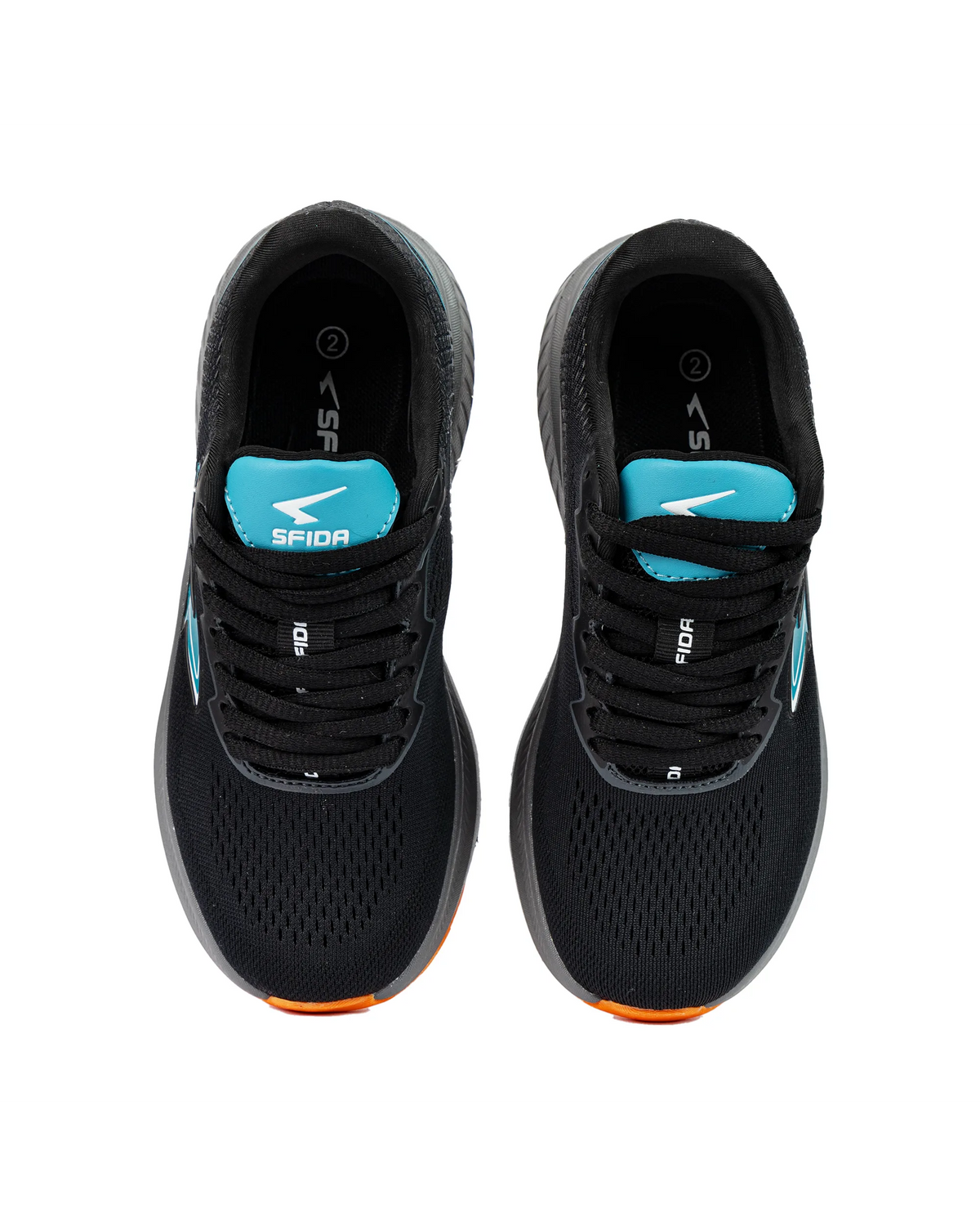Sfida Brazen Boys Lace Up Runners - Black/Teal (Kids Sneakers/Shoes)
