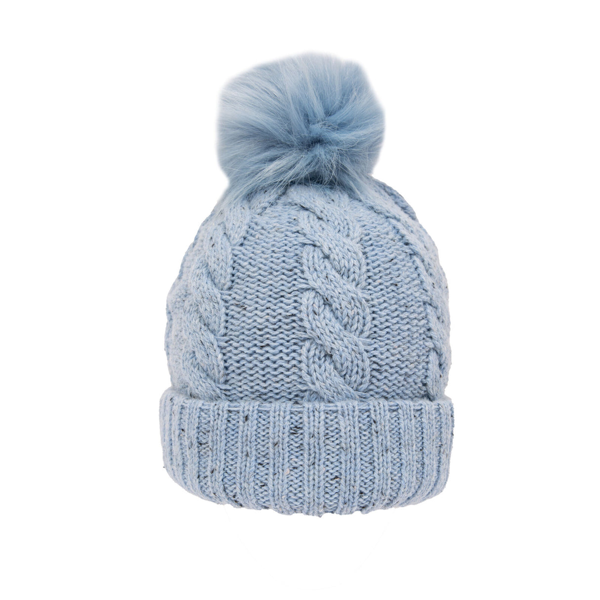 Dents Women's Cable Knit Beanie with Pom - Blue