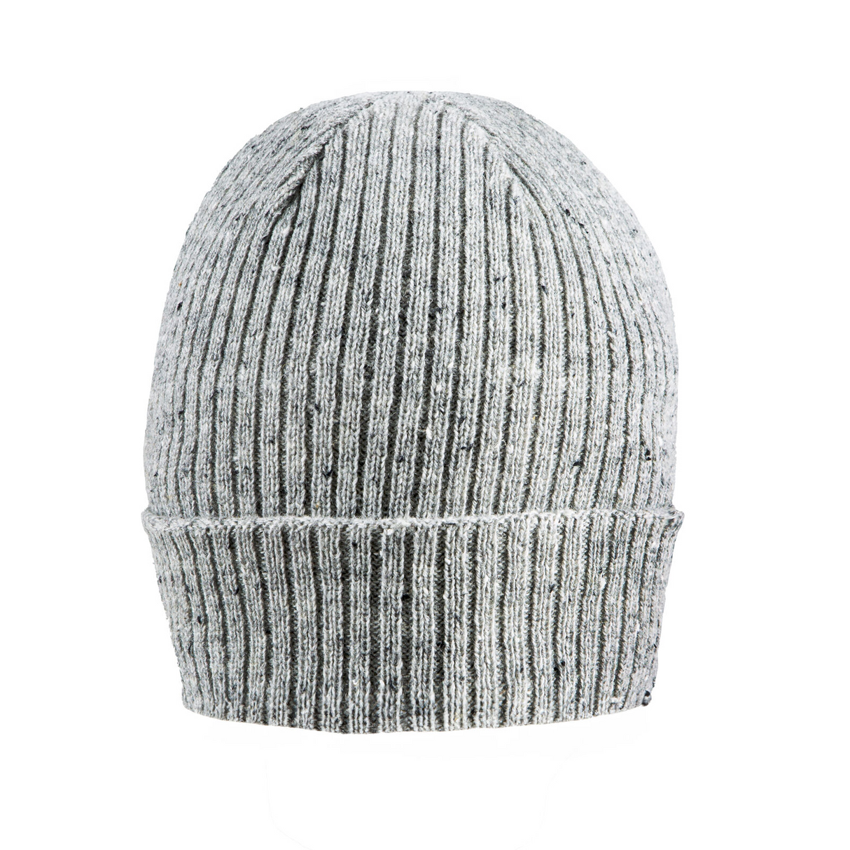 Dents Womens Ribbed Knit Wool Blend Beanie w/ Marl Yarn - Dove Grey