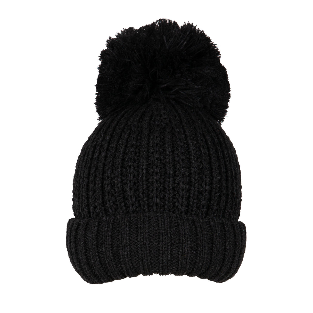 Dents Women’s Ribbed Knit Bobble Beanie - Black