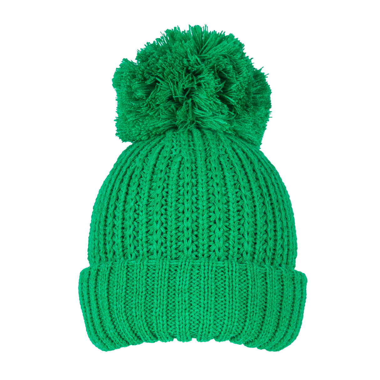 Dents Women’s Ribbed Knit Bobble Beanie - Emerald Green