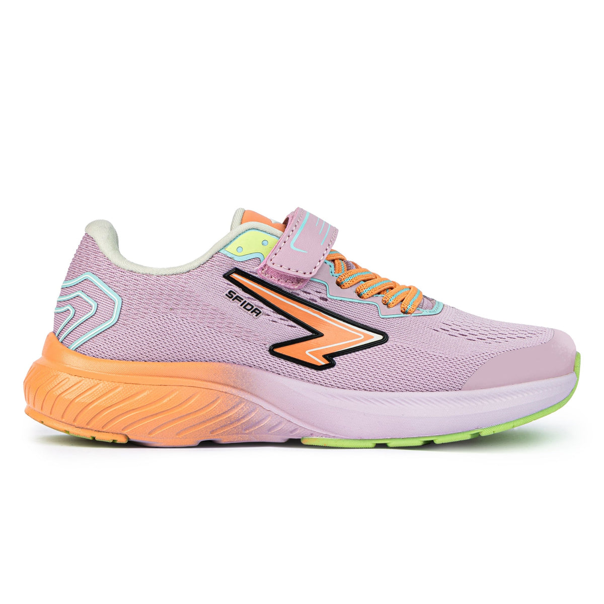 Sfida Brazen Girls V Strap Runners - Purple/Neon (Kids Sneakers/Shoes) - PURPLE/NEON
