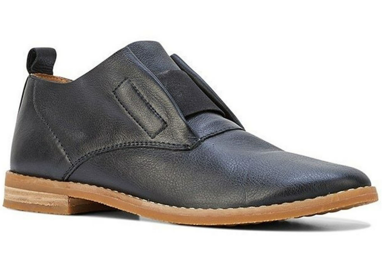 HUSH PUPPIES Women's Annerly Clever Flats Shoes Soft Leather Business Heels - Black - US 11