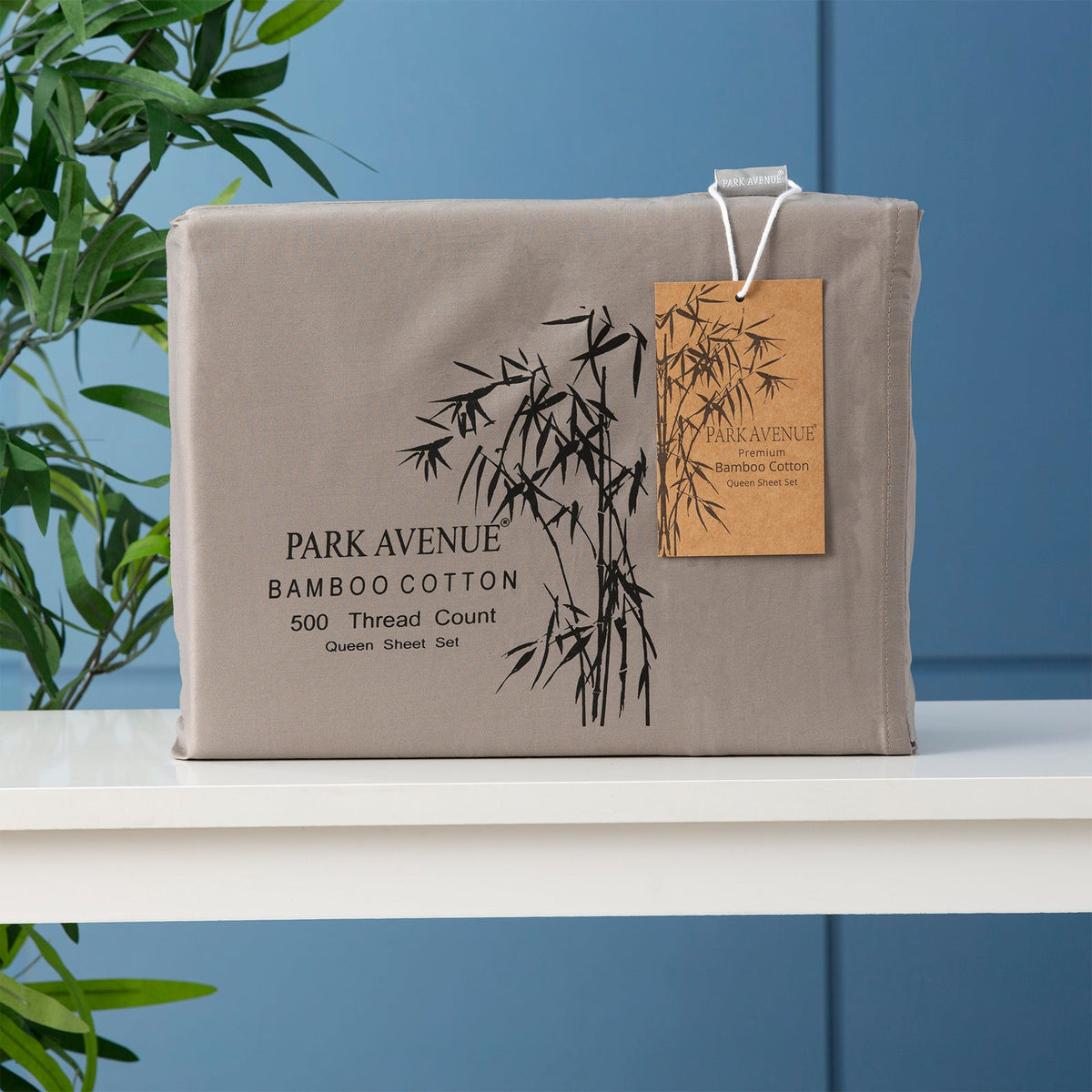 Park Avenue 500TC Natural Bamboo Cotton Kids Bed Sheet Set - Pewter (Anti-Wrinkle Satin Finish)