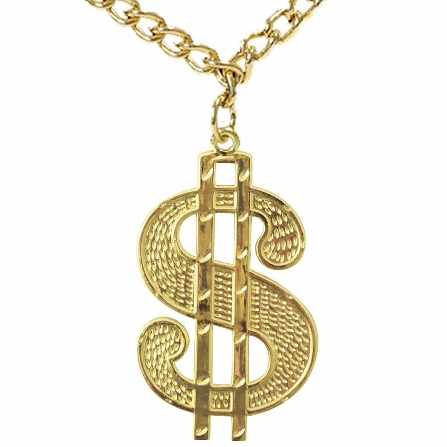Gold Big Daddy Dollar Sign Chain Necklace 10cm - Rapper/Hip Hop (Costume Accessory)