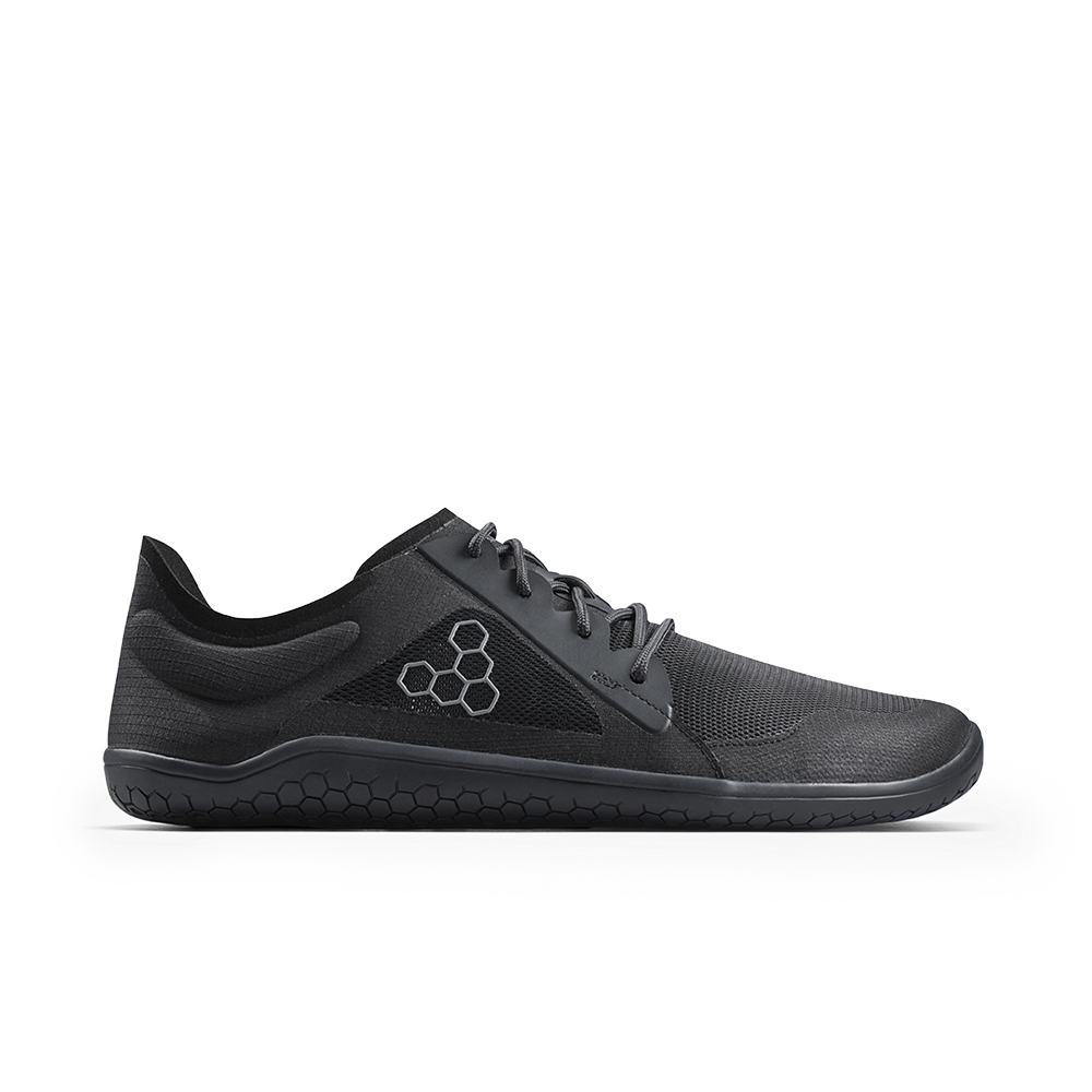 Vivobarefoot Mens Primus Lite IV Barefoot Shoes - Obsidan Black (Lightweight Recycled Runners)