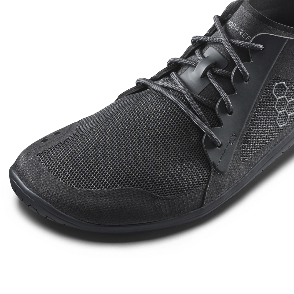 Vivobarefoot Mens Primus Lite IV Barefoot Shoes - Obsidan Black (Lightweight Recycled Runners)