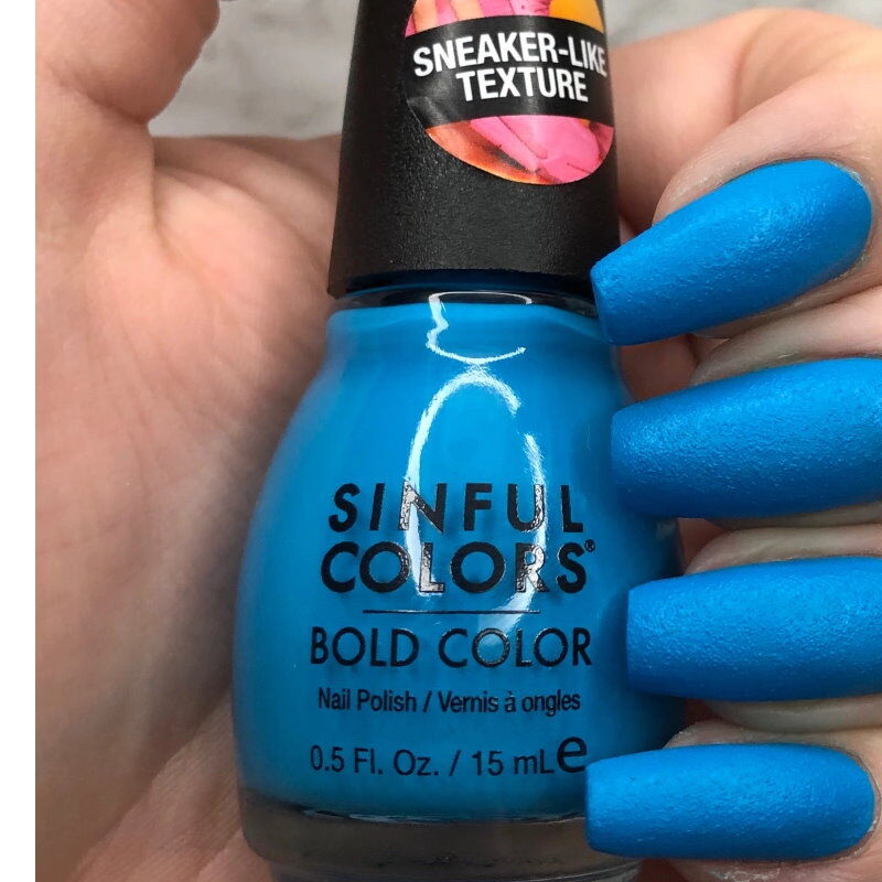 Sinful Colors 15ml Bold Colour Texture Nail Polish - 2683 Double Time Blue