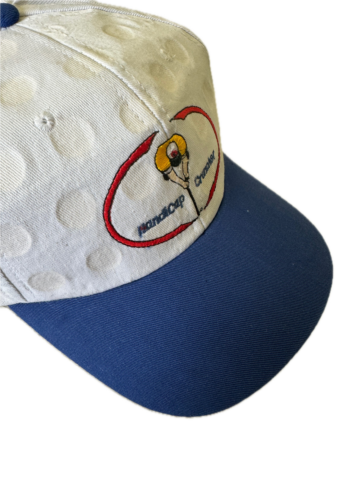 Handicap Cruncher Hat Cap Golf Snapback - White/Blue