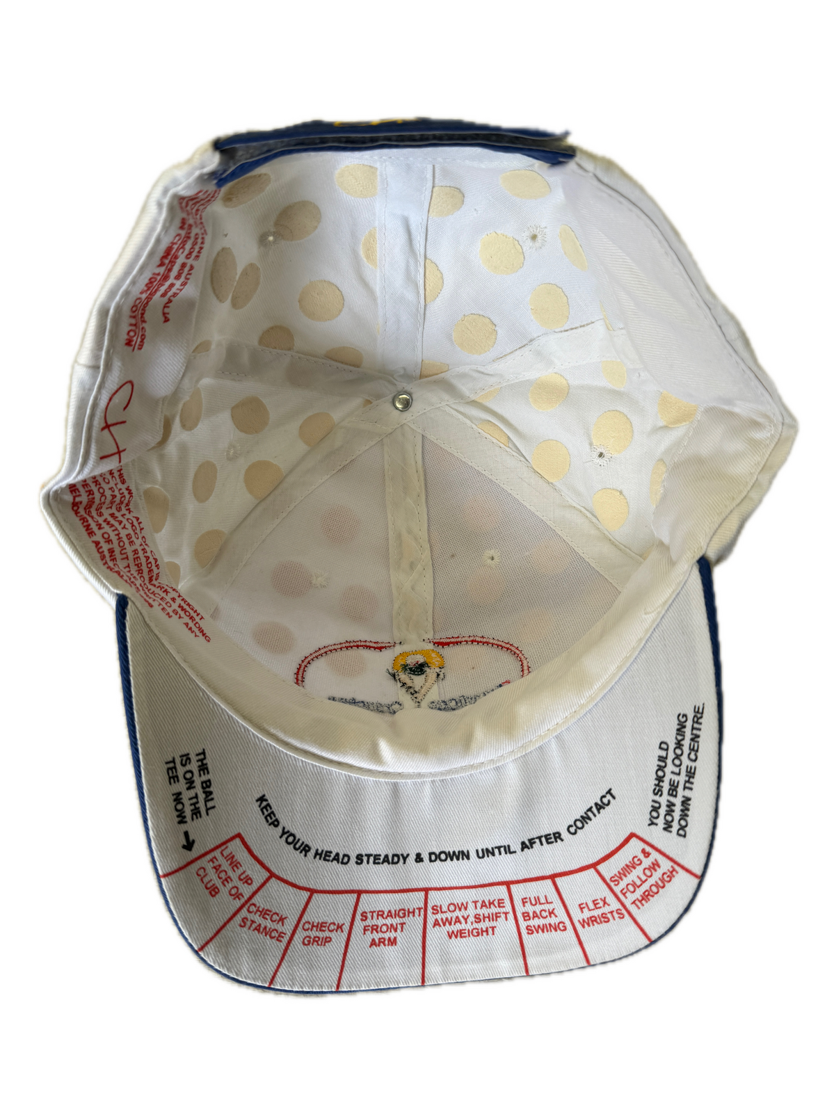 Handicap Cruncher Hat Cap Golf Snapback - White/Blue
