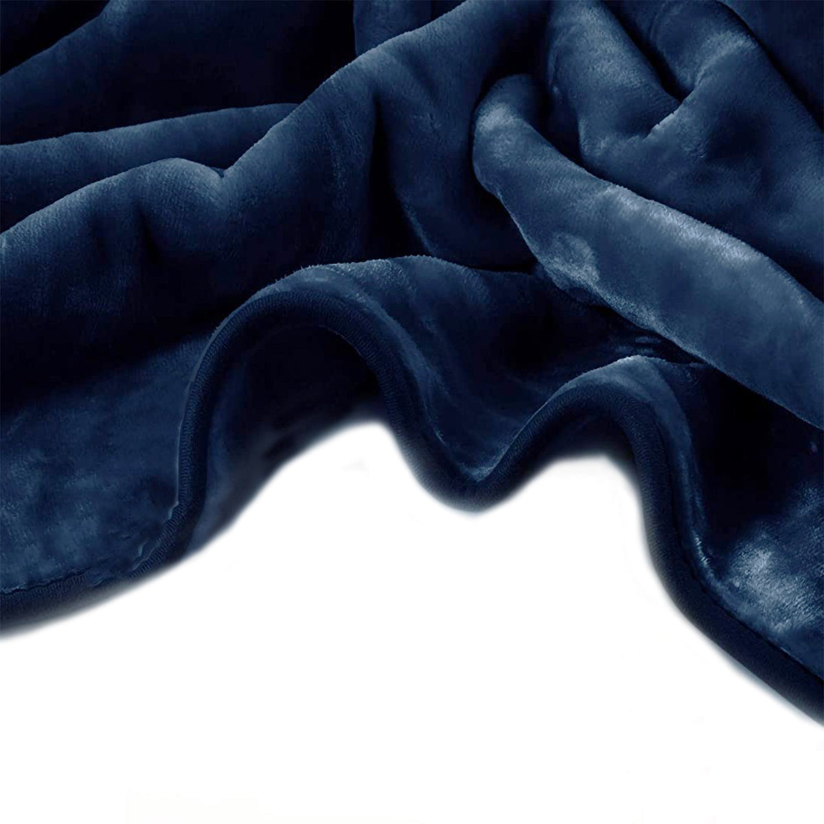 Renee Taylor Heavy Weight Acrylic Mink Blanket - Indigo (220 x 240cm)