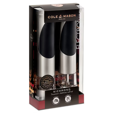 Cole & Mason Richmond Electronic Salt & Pepper Shakers Mill Gift Set Electric