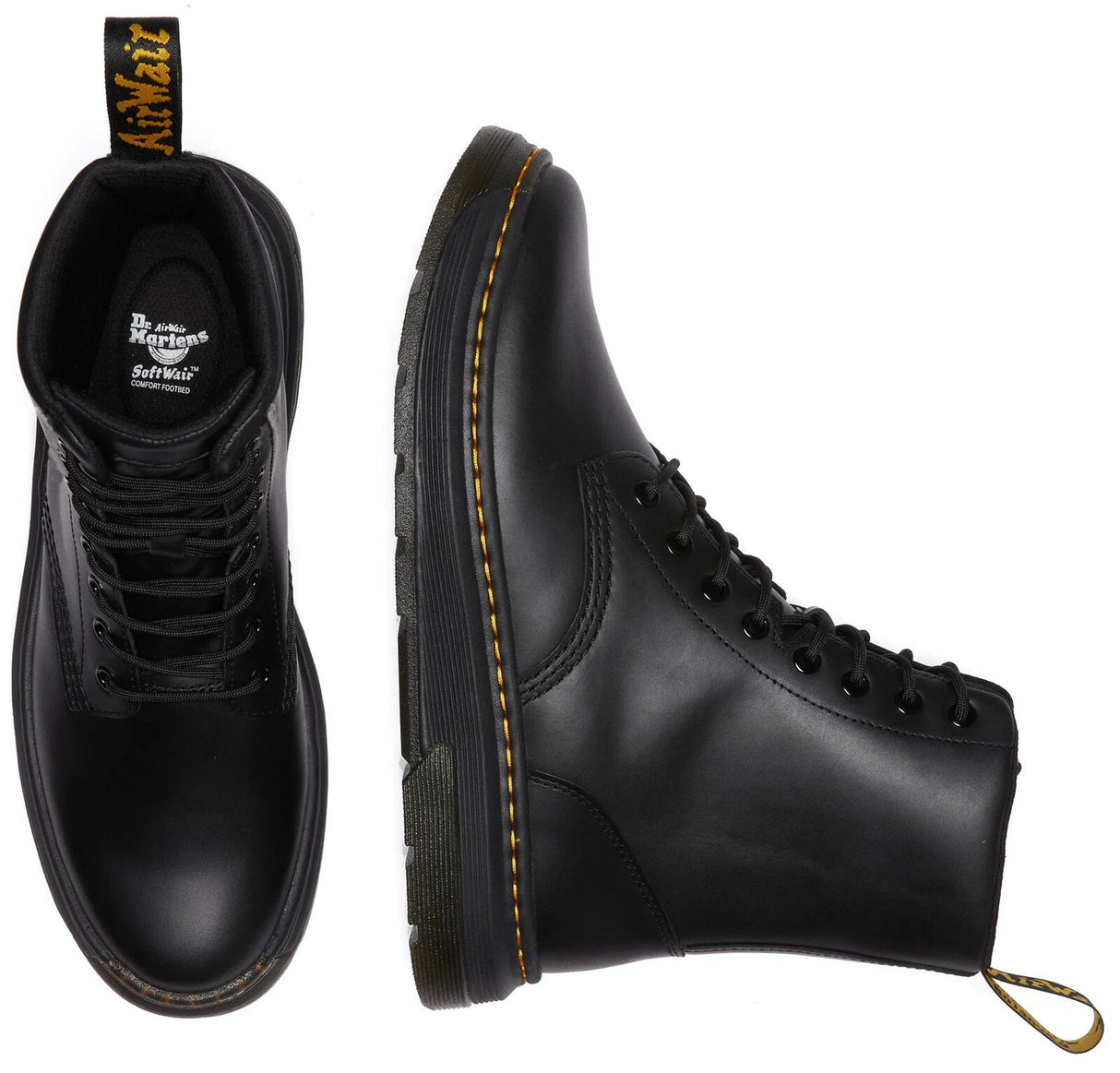 Dr. Martens Crewson 8 Eye Crazy Horse Leather Boots Combat Shoes - Black