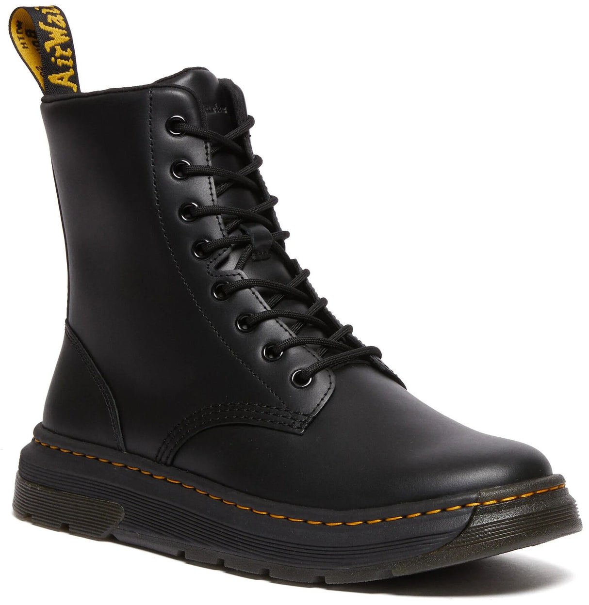 Dr. Martens Crewson 8 Eye Crazy Horse Leather Boots Combat Shoes - Black