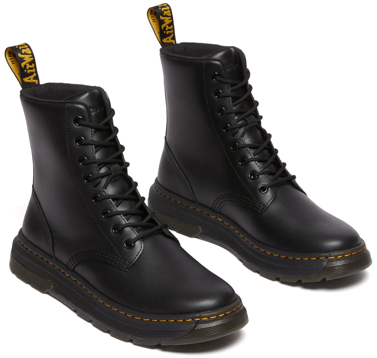 Dr. Martens Crewson 8 Eye Crazy Horse Leather Boots Combat Shoes - Black