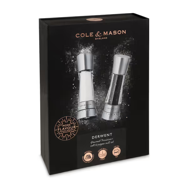 Cole & Mason Derwent Salt & Pepper Shaker Mill Gift Set - Stainless Steel
