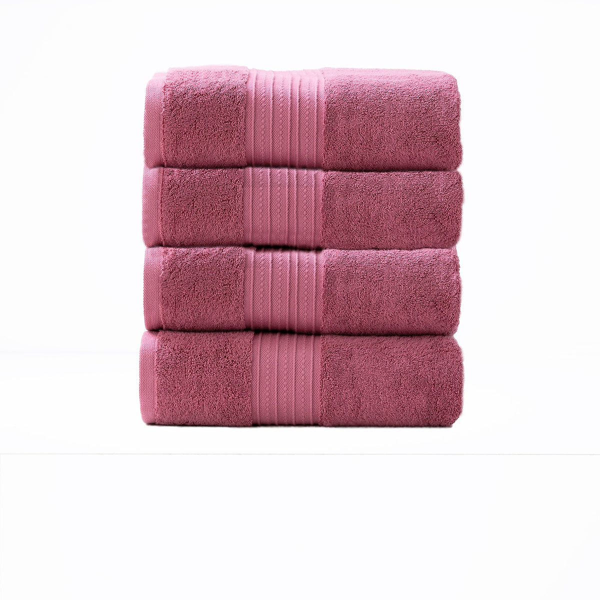 Renee Taylor Brentwood 650 GSM Low Twist Cotton Bath Towel Set - Rosebud (2 to 14 Piece Packs)