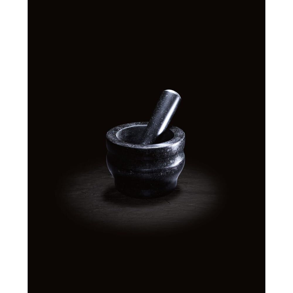 Cole & Mason 14cm Granite Mortar and Pestle Herb Spice Grinder in Black