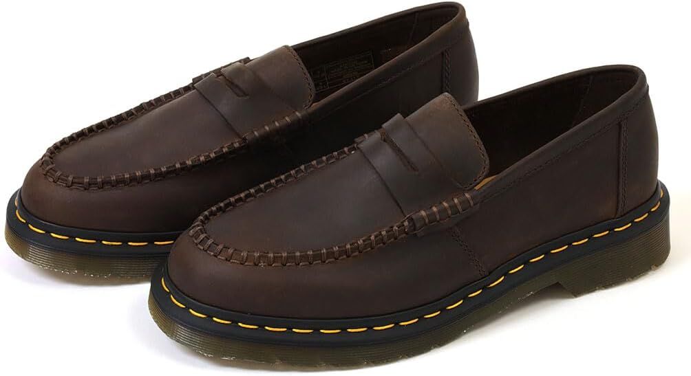 Dr. Martens Penton Loafer Crazy Horse Leather Goodyear Welt AirWair Sole in Dark Brown - UK 6