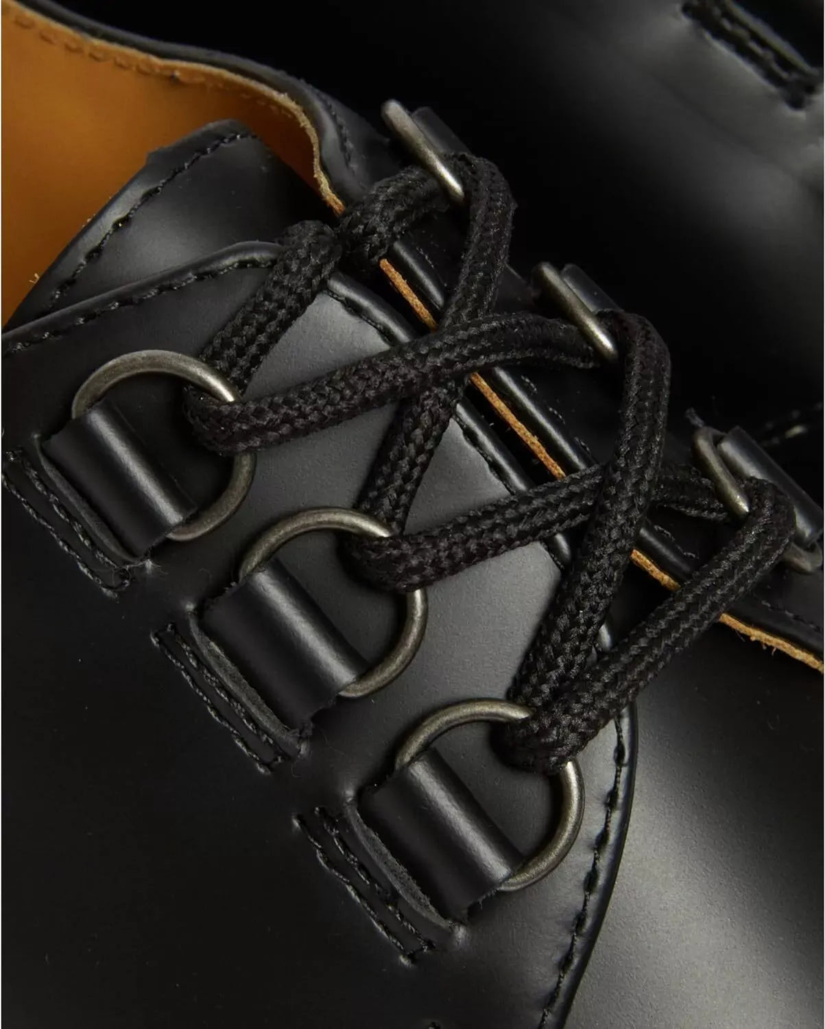 Dr. Martens Ramsey Platform Leather Creeper Oxford Shoes 3 Tie in Black Smooth