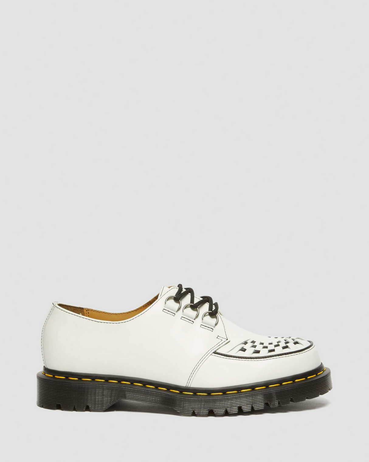 Dr. Martens Ramsey Smooth Leather Creepers Shoes in White Smooth