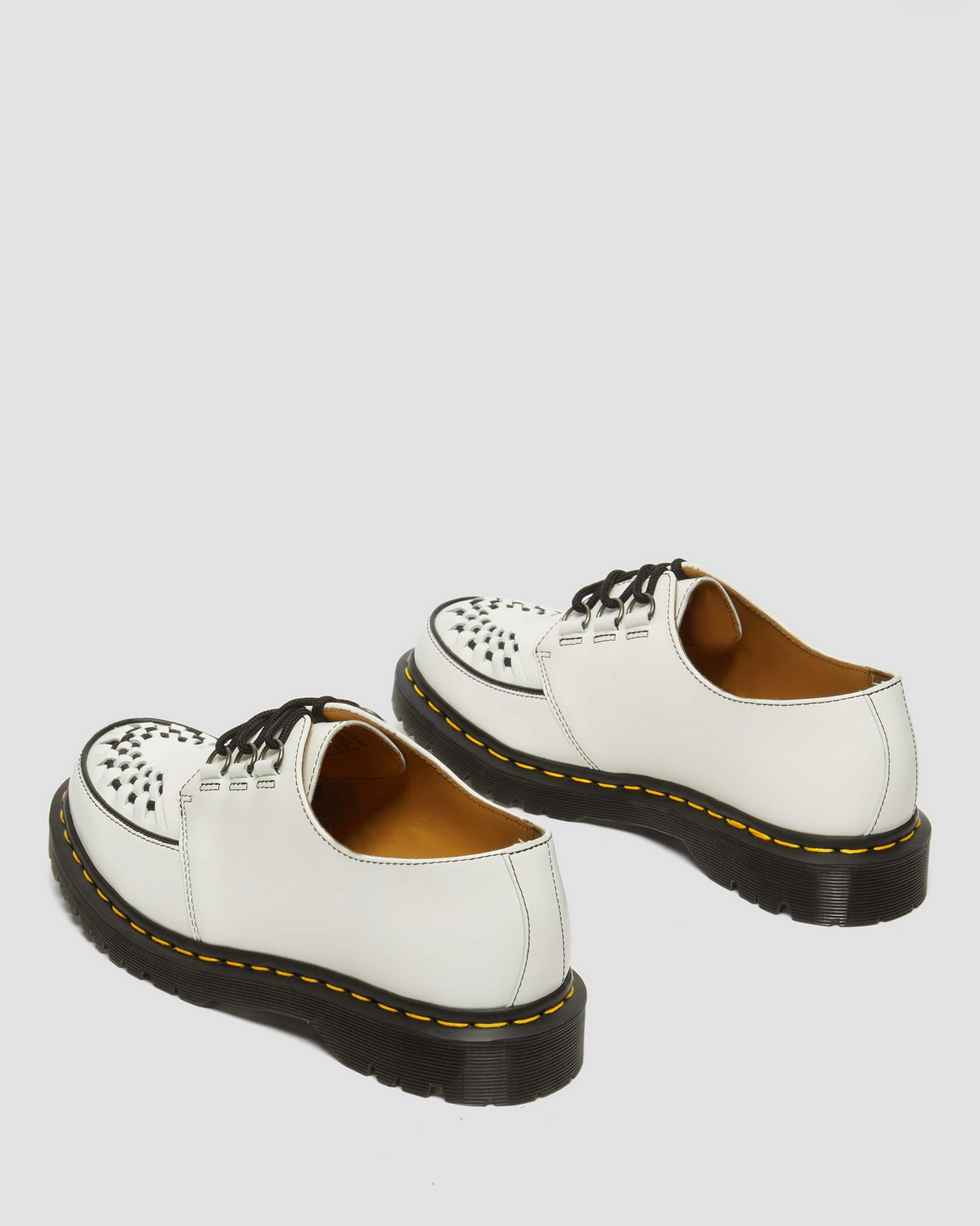 Dr. Martens Ramsey Smooth Leather Creepers Shoes in White Smooth